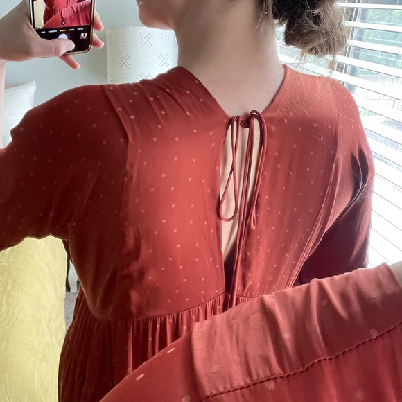 By Together Rust Double V Mini Dress L - Picture 6 of 11